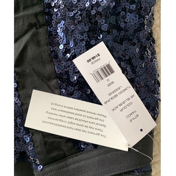 NWT ❗️Tuxedo Sequin Leggings by French Connection - Picture 7 of 8